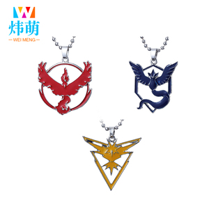 Joyería de Moda, Marca ZRM, Collar con Colgante de Poke Go, Anime, Aleación de Zinc, Logotipo del Equipo Valor, Místico e Instinto, Cadena de Cuentas Geométricas - Product Image 1