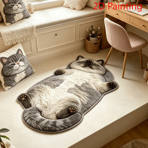 Tapis de sol <span class=keywords><strong>2D</strong></span> en forme de chat mignon, antidérapant et doux, idéal pour l'entrée et la décoration intérieure - Vente en gros - Product Image 3