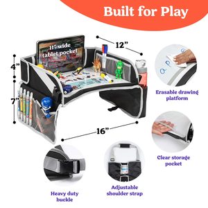 Échantillon gratuit, le moins cher, le plus récent, en stock, prêt à être expédié, sac à goûter portable pour enfants, plateau d'activités de voyage, siège de voiture pour enfants, plateau de voyage pour enfants - Product Image 3