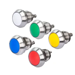 12mm Stainless Steel Ip65 24vdc Low Voltage Push Button Mini Touch Momentary Round White Switch