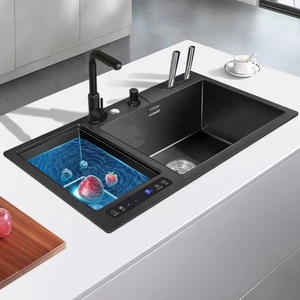2024 nuovo prodotto di alta qualità tecnologia ultrasonica nera lavello da <span class=keywords><strong>cucina</strong></span> 304 acciaio inossidabile intelligente lavello da <span class=keywords><strong>cucina</strong></span> - Product Image 4