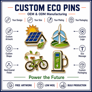 Badges métalliques personnalisés en émail dur, économiseurs d'eau, pour robinets de baril de pluie, jardins sur toit et villes vertes - Product Image 4