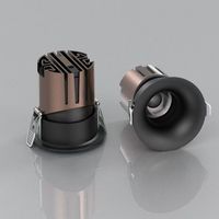 Spot LED encastré anti-éblouissement orientable COB Ra90 en aluminium pour éclairage architectural d'hôtel