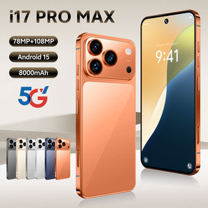 סגנון חדש i17 pro max טלפון <span class=keywords><strong>SIM</strong></span> כפול 5 גרם 16 ג 'יגה-b + 1tb אחסון 7.3 אינץ 8000mah סוללה 120 mah hz octa ליבה טלפון חכם אנדרואיד כתום - Product Image 1