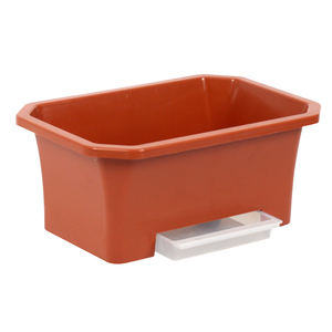 Pot de fleurs classique marron en PP, base stable et durable, pour jardin, intérieur et extérieur, léger et décoratif pour la maison - Product Image 1
