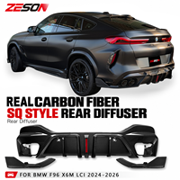 Diffuseur de pare-chocs arrière en fibre de carbone véritable style S pour BMW F96 X6M LCI Competition 2024-2026