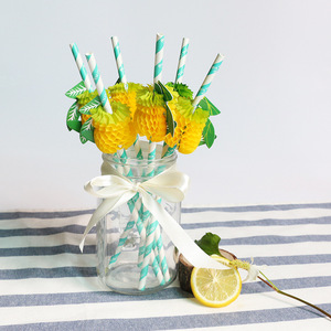 Pineapple Paper Straws Honeycomb Design Wood Pulp Disposable Cocktail Bar Supplies Straight Pipe - Product Image 1