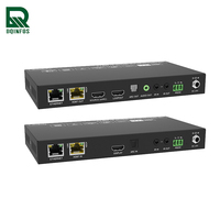 DQINFOS 100M 4K60 HDBT3.0 KVM Extender Kit dengan Konektor USB Bidirectional 24V PoC Transmisi Video Tanpa Kompresi