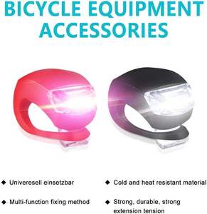 Juego de Luces de Silicona para Bicicleta, Paquete Doble, Precio de Fábrica al por Mayor, Promoción, Regalo, Color Personalizado, Delantera y Trasera, con Logotipo - Product Image 2