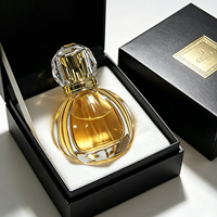 Flacon de parfum en verre cristal rond épais de luxe, flacon de parfum vide, logo personnalisé, flacon de parfum transparent avec boîte