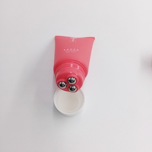 Tube cosmétique de massage de haute qualité de 100 ml de couleur rose, tube de crème à presser avec trois têtes de massage, tubes cosmétiques - Product Image 2