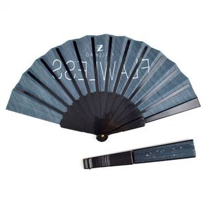 Éventail Pliant en Papier Noir Écologique Fait Main de 23 cm avec Logo Personnalisé, Vente en Gros Usine, Idéal pour les Événements et Cérémonies - Product Image 5