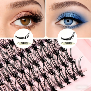 Ensemble <span class=keywords><strong>de</strong></span> <span class=keywords><strong>cils</strong></span> personnalisés <span class=keywords><strong>de</strong></span> marque propre faits à la main 80D/100D - Kit d'<span class=keywords><strong>extension</strong></span> <span class=keywords><strong>de</strong></span> <span class=keywords><strong>cils</strong></span> en grappes ultra-épais à 12 rangées - Product Image 3