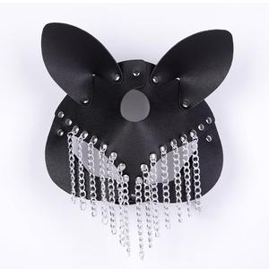 Disfraces Fetichistas BDSM, Capucha de Látex para Bondage, Accesorios de Cuero Sintético para Restringir el Movimiento, Herramienta Erótica para Mujeres, Antifaz Negro - Product Image 3
