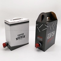Carton ondulé en papier Kraft 1L/2L/3L café jus vin liquide bavoir sac de robinet en boîte distributeur boîte en carton avec poignée