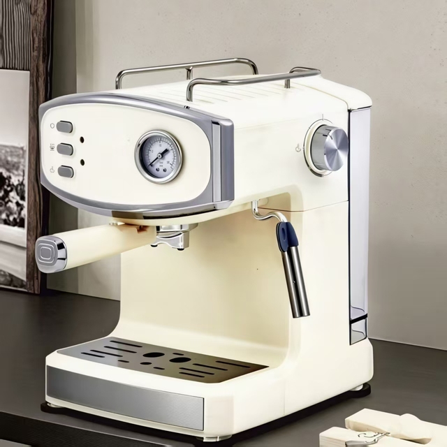 Small Coffee Machine Espresso Semi-Automatic Pump Smart Pressure Coffee Bean Milk Machine Home Office Household Commercial Use