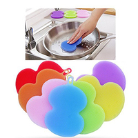 Éponge à vaisselle en Silicone réutilisable, éponge de nettoyage de la vaisselle, Double face, antiadhésive