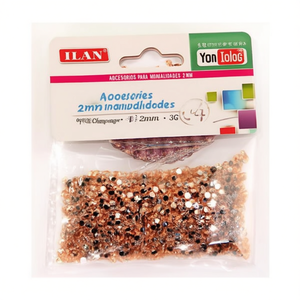 Strass Ilan 2mm Colore Champagne per Artigianato e Accessori Fai-da-Te Confezione da 3g - Product Image 2
