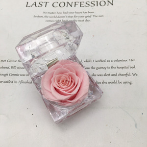 2025 Trending eterna rosa acrilico portagioie per la festa della mamma natale laurea Rose conservate anello di fiori per le donne - Product Image 5