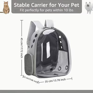 Mochila Moderna con Ventana Transparente para Mascotas Pequeñas, Ideal para Viajes en Avión y Aventuras al Aire Libre - Product Image 6