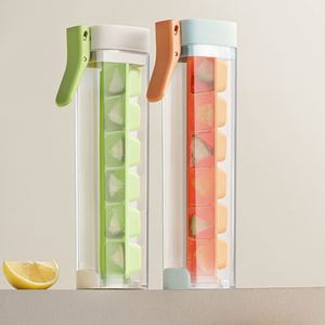 Plateau <span class=keywords><strong>distributeur</strong></span> de glaçons compact sans contact à 6 grilles Outil de congélation à boisson à une touche Levier poussoir de porte à dégagement inférieur en plastique - Product Image 2