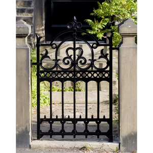 Portail de jardin moderne en fer forgé <span class=keywords><strong>noir</strong></span> et blanc, directement de l'usine, avec <span class=keywords><strong>peinture</strong></span> galvanisée HDP pour une protection contre les intempéries - Product Image 2
