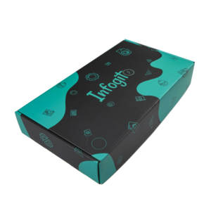 Boîte d'emballage d'expédition en carton ondulé noir et vert de haute qualité, fabrication directe en gros, conception personnalisée, impression de logo - Product Image 3