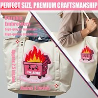I'm Fine Everything's Fine Patch 3x2.5 pouces rose benne feu brodé crochet boucle pour chapeaux chien gilets Patch mur