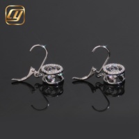 Boucles d'oreilles créoles pendantes S925 en argent sterling avec moissanite VVS taille brillant rond, effet halo et diamant mobile étincelant, unisexe