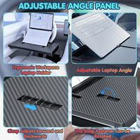 Support d'ordinateur portable pour volant de voiture à angle réglable, 360° °   Plateau de rangement rotatif pour voiture avec crochets et organiseur de rangement double face pour l'espace entre les sièges