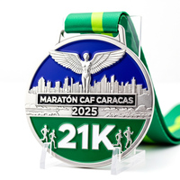 Médaille en alliage de zinc frappée à l'étampe, émail souple, finition argent mat, relief d'aile 3D, pour événements sportifs et caritatifs, approvisionnement en gros