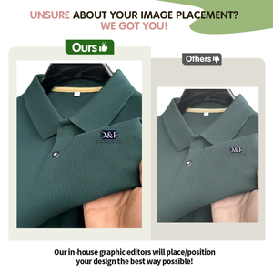 เสื้อโปโลผู้ชายแขนสั้นสำหรับฤดูร้อน สไตล์ทางการ ธุรกิจ ลำลอง สีพื้น แฟชั่น ปักลาย - Product Image 2