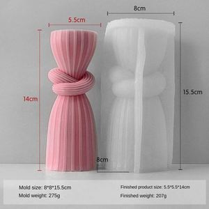 Rope Knot Pillar Silicone Mould Stereo Striped Aromatherapy Candle Abrasives DIY Candlestick Ornaments Disposable - Product Image 6