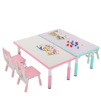 Ensemble table et chaises d'étude pour enfants en plastique moderne et réglable pour le salon, couleur personnalisable et durable pour l'apprentissage des enfants