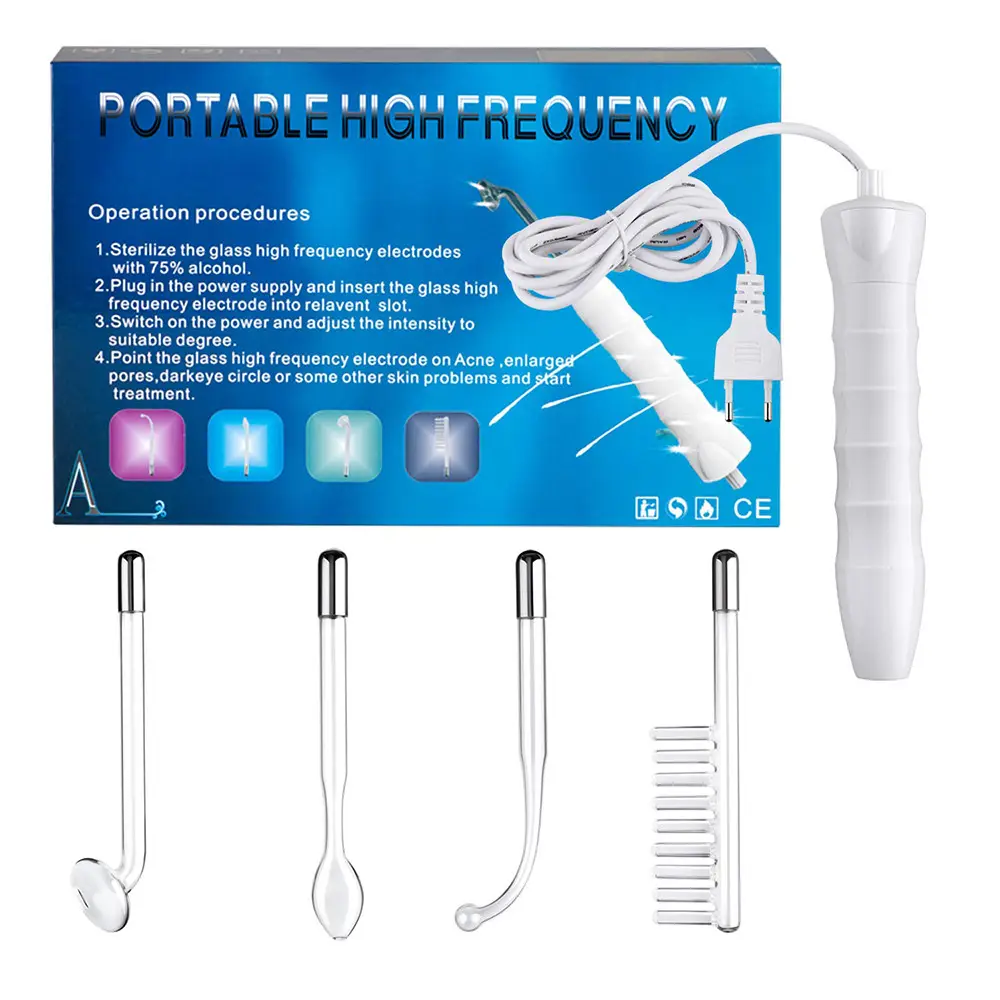Alta Frecuencia 4 In 1 High Frequency Wand Portable High Frequency Therapy Wand Facial Machine High Frequency