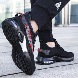 Chaussures de sécurité de marque, bottes de travail, mode, noires, antidérapantes, imperméables, avec embout en acier, pour hommes, industrie lourde - Product Image 2