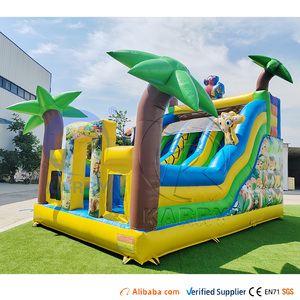 Château gonflable commercial en PVC 0,55 avec toboggan <span class=keywords><strong>pour</strong></span> enfants, combo château et <span class=keywords><strong>jeux</strong></span>, idéal <span class=keywords><strong>pour</strong></span> les fêtes en extérieur, parcs d'attractions, et activités commerciales dans les jardins. - Product Image 1