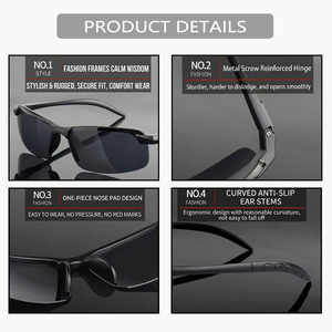 <span class=keywords><strong>Gafas</strong></span> de Sol Deportivas Personalizadas con Logotipo, Lentes Amarillas Polarizadas HD Antideslumbrantes, Semi-Rimless, para Conducir, para Hombre y Mujer - Product Image 3