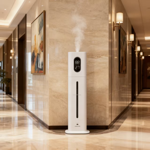 Floor-Standing Machine Water Hotel Operation Humidifier 25W 8L Ultrasonic Plastic Material Humidifier