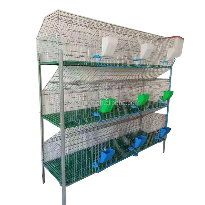 Great Quality Commercial Poultry Farm Hot Dip Galvanized Wire Mesh 3tier Indoor Rabbit Cage Layer Automatic Rabbit Breeding Cage