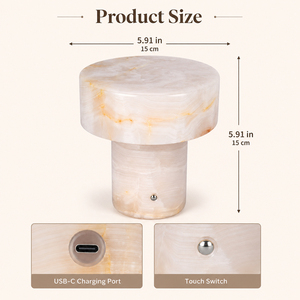 Natural Stone Rechargeable <b>Touch</b> Table <b>Lamp</b> Portable Cordless Night Light Ambient <b>Lamp</b> for Bedroom Living Room Hotel OEM ODM - Product Image 5