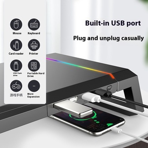 Support de Bureau Multifonctionnel pour Écran d'Ordinateur, Rehausseur Pliable avec Base de Rangement et Support Téléphone, Inclinaison à 90 Degrés - Product Image 3