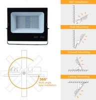 Reflector LED Inteligente Wifi de 60w con Alto Lumen, RGB+CCT, Control por Aplicación, Impermeable IP66