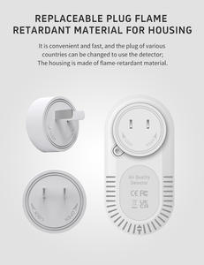 جهاز استشعار تسرب غاز أول أكسيد الكربون ومراقب جودة الهواء للمقابس، إنذار للاستخدام مع الفحم، كاشف غاز منزلي يعمل بالقابس - Product Image 5