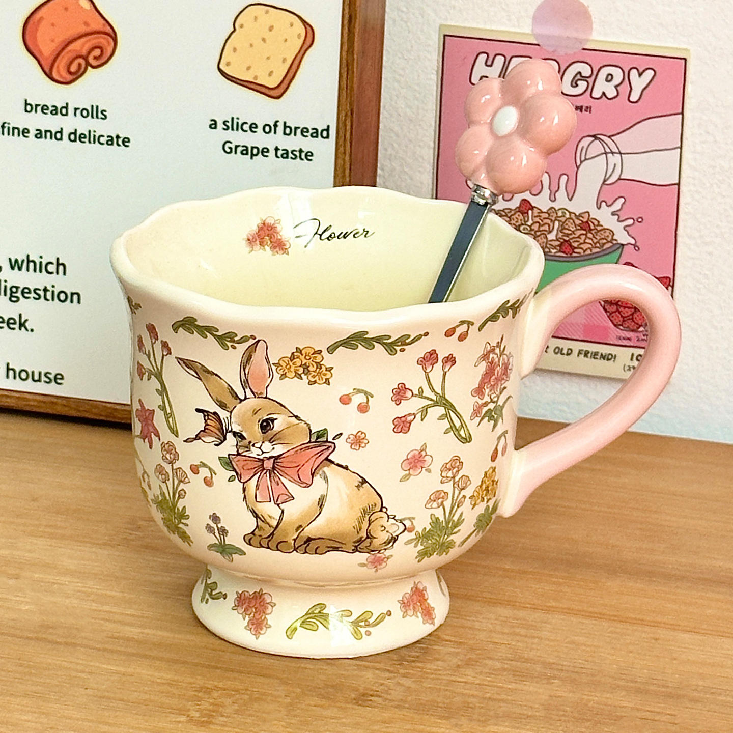 [Flower Spoon] Pink Muhly Stem Glass - Pink Rabbit