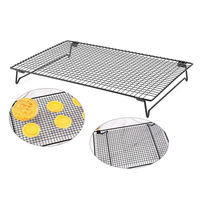 Grille de refroidissement en métal antiadhésive à 3 niveaux, résistante à la chaleur, pliable, pour la cuisson des gâteaux et du pain, idéale pour Pâques, le Nouvel An chinois, Noël, les cadeaux de fêtes