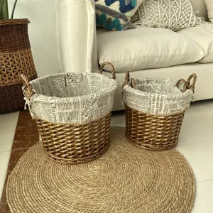 Set of 3 Wicker <strong>Picnic</strong> <strong>Basket</strong> with Handles, Willow Empty Storage <strong>Basket</strong> for Egg , Wine, Candy Gift and <strong>Toy</strong> - Product Image 1