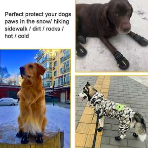 छोटे मध्यम बड़े पिल्ला बूट्स के लिए चिंतनशील पट्टियों के साथ ज़िज़पेट कुत्ते के जूते - Product Image 2