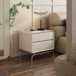 Table de chevet WISEMAX de style nordique pour salon, en forme de cube, en panneaux de particules, en contreplaqué blanc, avec rangement, 4 pieds en métal, <span class=keywords><strong>support</strong></span> <span class=keywords><strong>mural</strong></span> pour télévision - Product Image 5