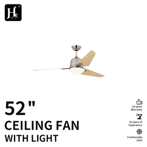 Modern golden LED ceiling fan with 3 solid wood blades and 6-speed remote control noise free DC motor for living room use - Product Image 2